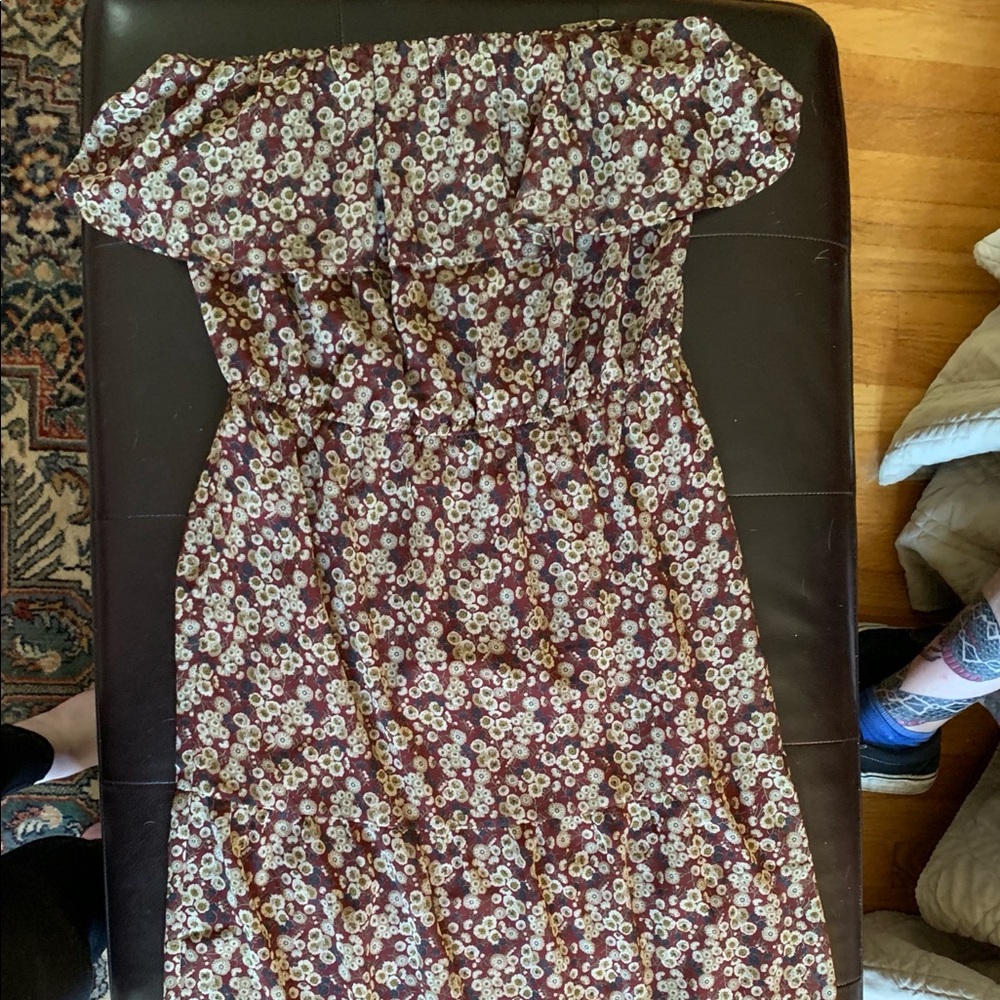 Strapless Floral Maxi Dress